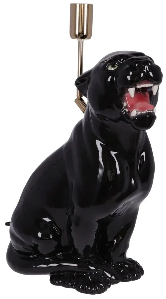 Lampa ceramica Leopard Negru h 45 cm