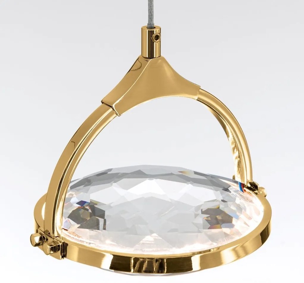 Pendul LED cu cristal K9 design lux MOON auriu