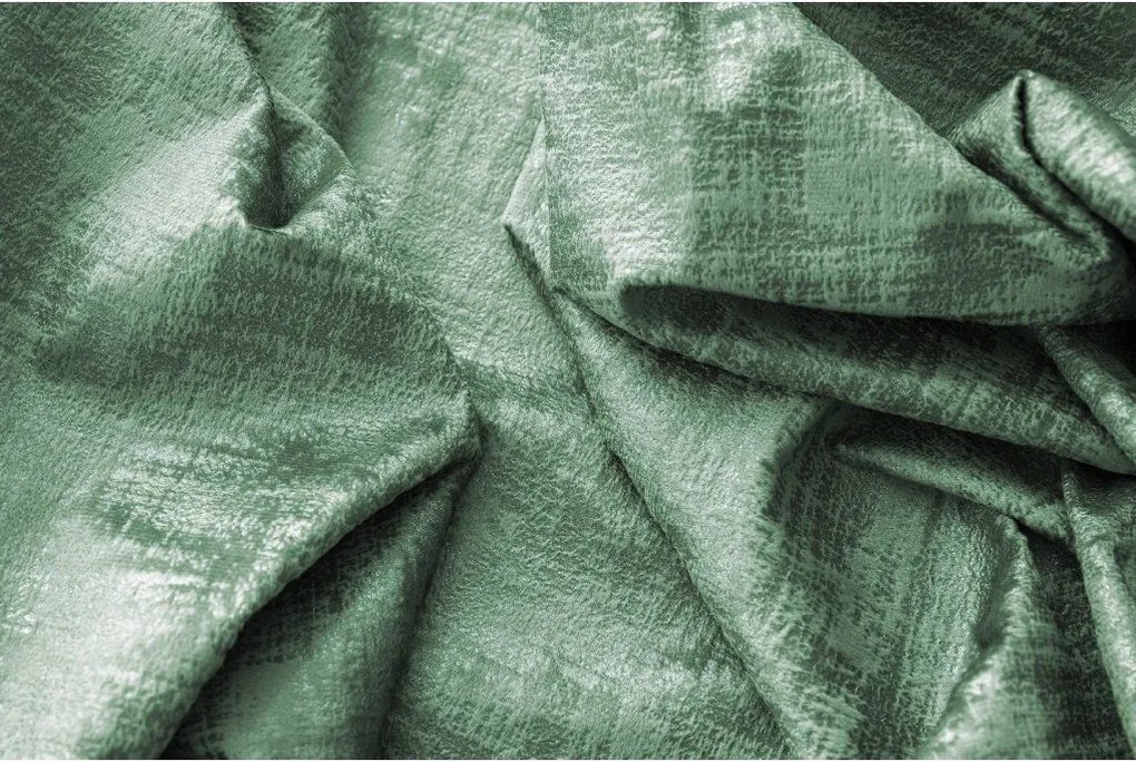 Perdea opaca LOOM VELVET 140x250 cm, verde Agatat: Inele metalice
