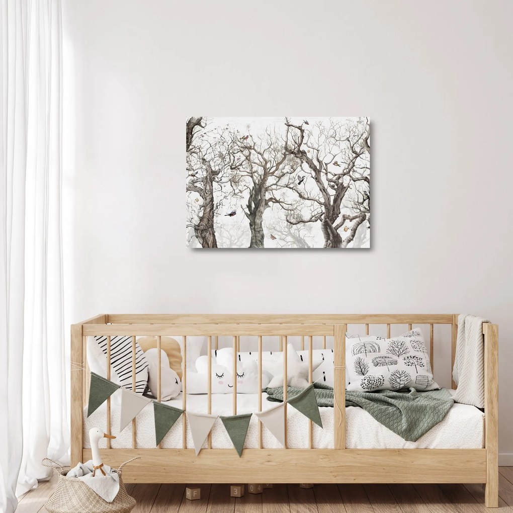 Tablou pe sticlă - Model de pădure, desen (70x50 cm)