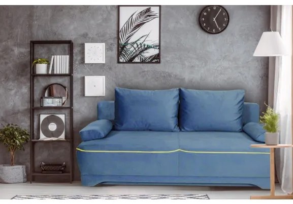 Canapea Extensibila Cu Lada Depozitare Parma, Albastru, 205 X 80 X 98 Cm
