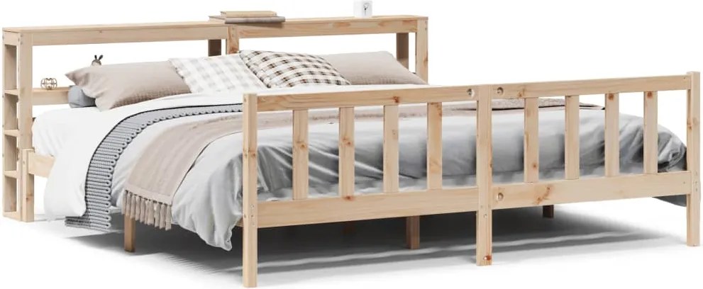 vidaXL Cadru de pat fără saltea, 200x200 cm, lemn masiv pin