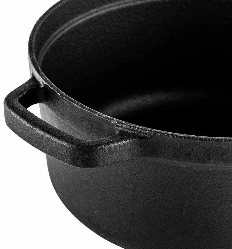Cratita din fonta Muhler Tika MR-2448CI, 24x10,5 cm, 3,4 L, Inductie, Negru