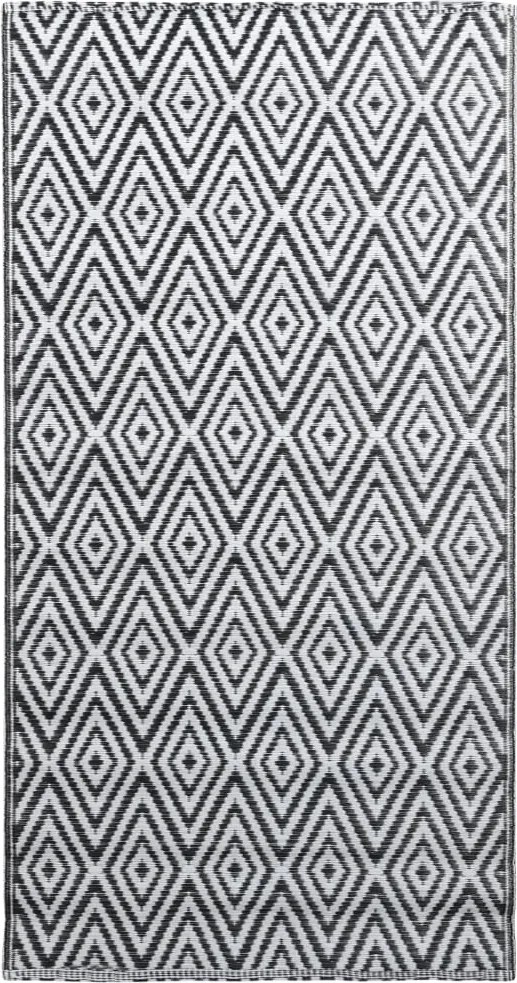 vidaXL Covor de exterior, ARAKIL alb și negru, 160x230 cm, PP