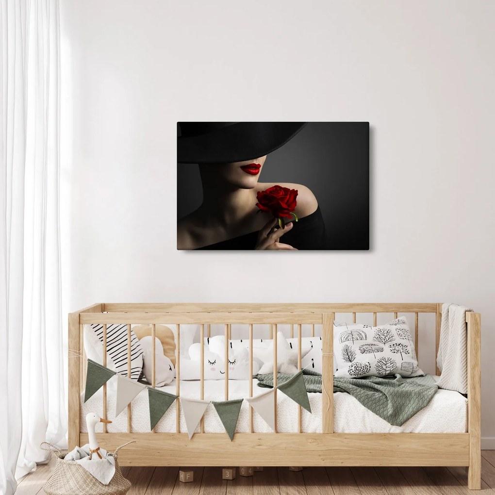 Tablou - Femeia cu flori (90x60 cm)