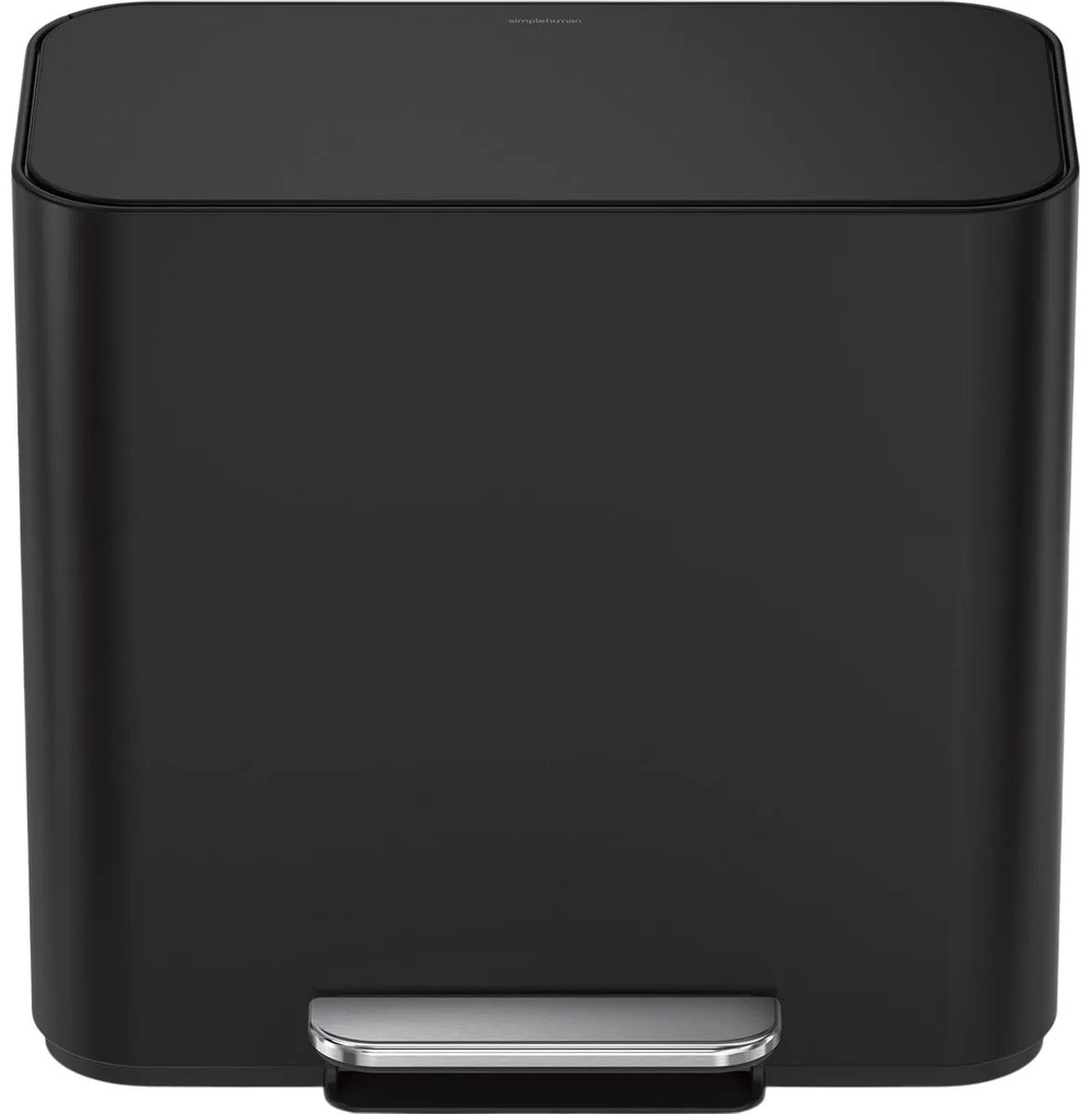 Simplehuman Mini coș de gunoi cu pedală pentrusortarea deșeurilor 15 l, negru mat