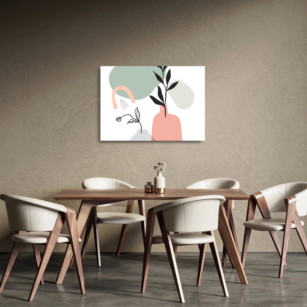 Tablou pe sticlă - Flori într-o vază N⁰3 (70x50 cm)