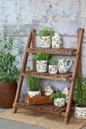 Vază din ceramică crem cu model căpșuni „Fraises”
