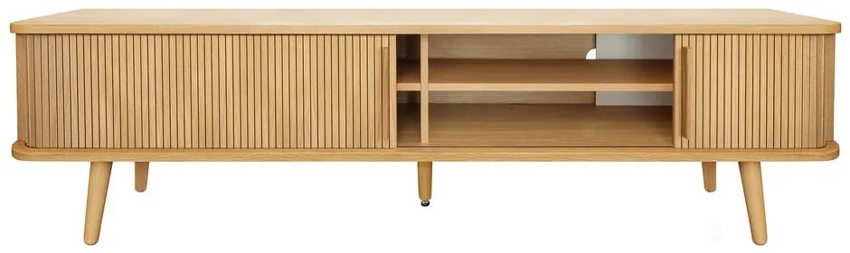 Comodă TV în culoare naturală cu aspect de lemn de stejar 178x50x40 cm Rove – Woodman