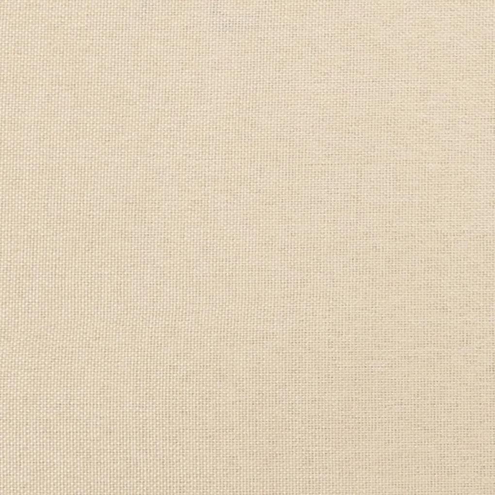 Pat box spring cu saltea, crem, 90x190 cm, textil Crem, 90 x 190 cm, Design simplu