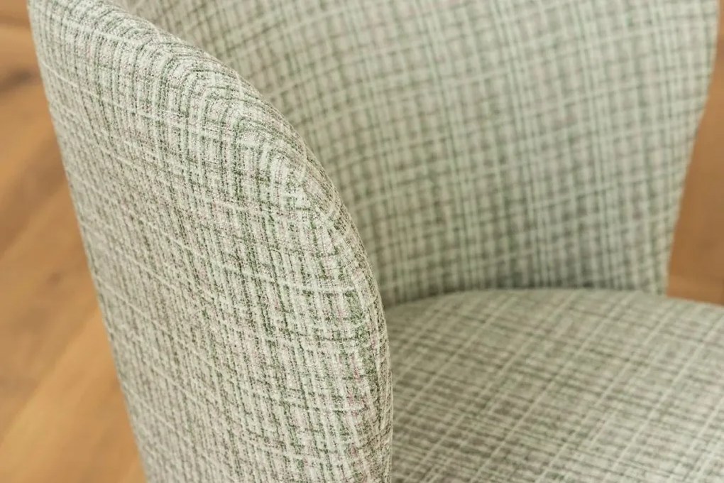 Set 2 scaune stil retro cu tesatura in carouri LYON verde-roz