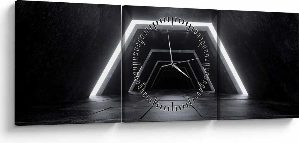 Tablou - Tunel futurist (cu ceas) (90x30 cm)