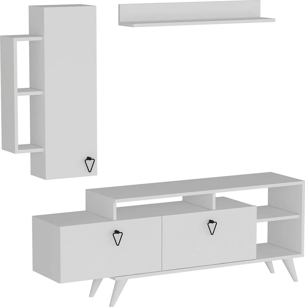 Mobilier living 505CRL1922, alb, PAL melaminat, 3 piese