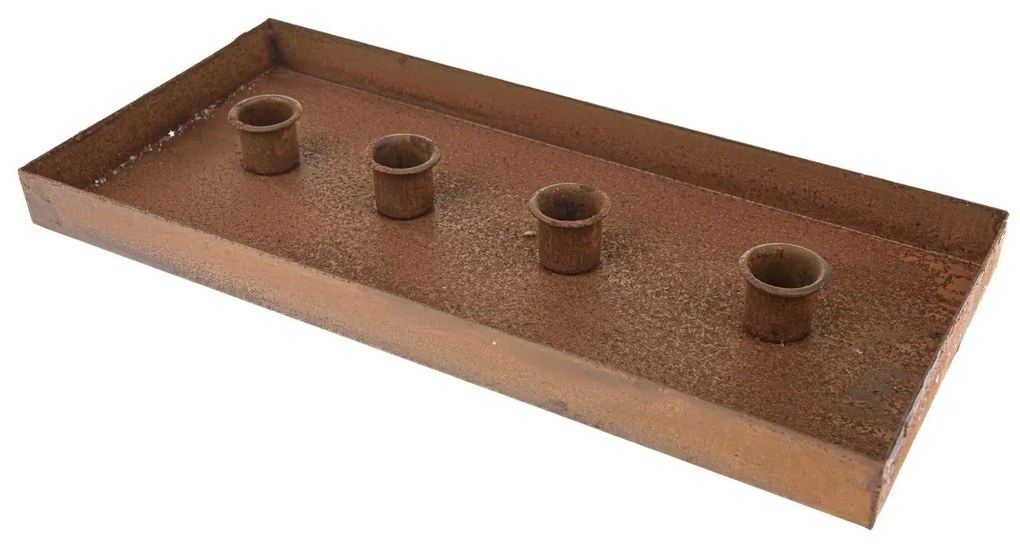 Suport metalic pentru lumânări Rustik, 33 x 2,5 x15 cm, 33 cm