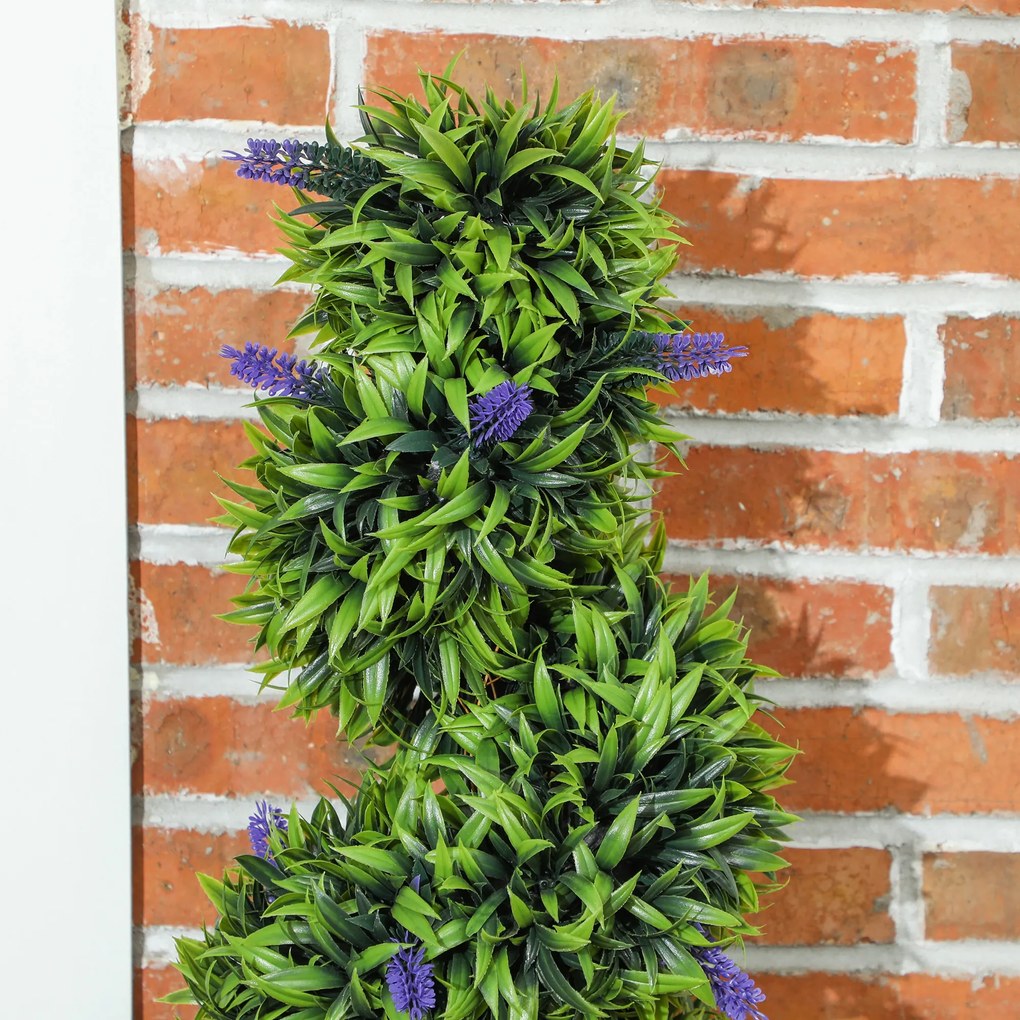 HOMCOM Set de Două Plante Artificiale Lavandă 90cm | Aosom Romania
