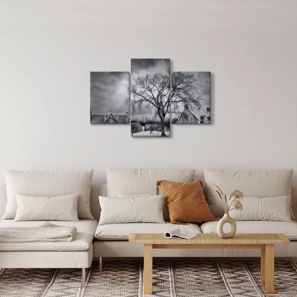 Tablou cu sat alb negru (90x60 cm)