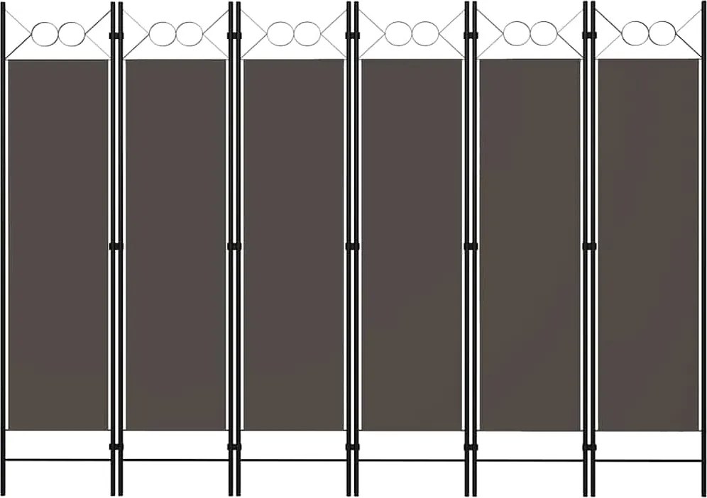 vidaXL Paravan de cameră cu 6 panouri, antracit, 240 x 180 cm