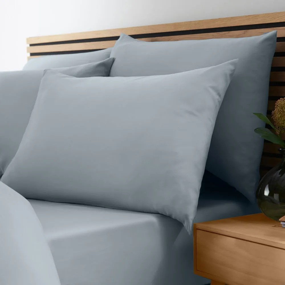 Cearceaf albastru-gri din microfibră cu elastic 150x200 cm So Soft Easy Iron – Catherine Lansfield