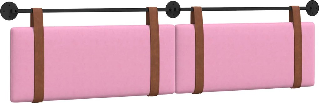 vidaXL Cap de pat suspendat Pe perete Roz 210 x 55 x 5 cm PU antic