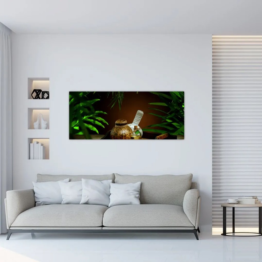 Tablou cu obiectele spa (120x50 cm)