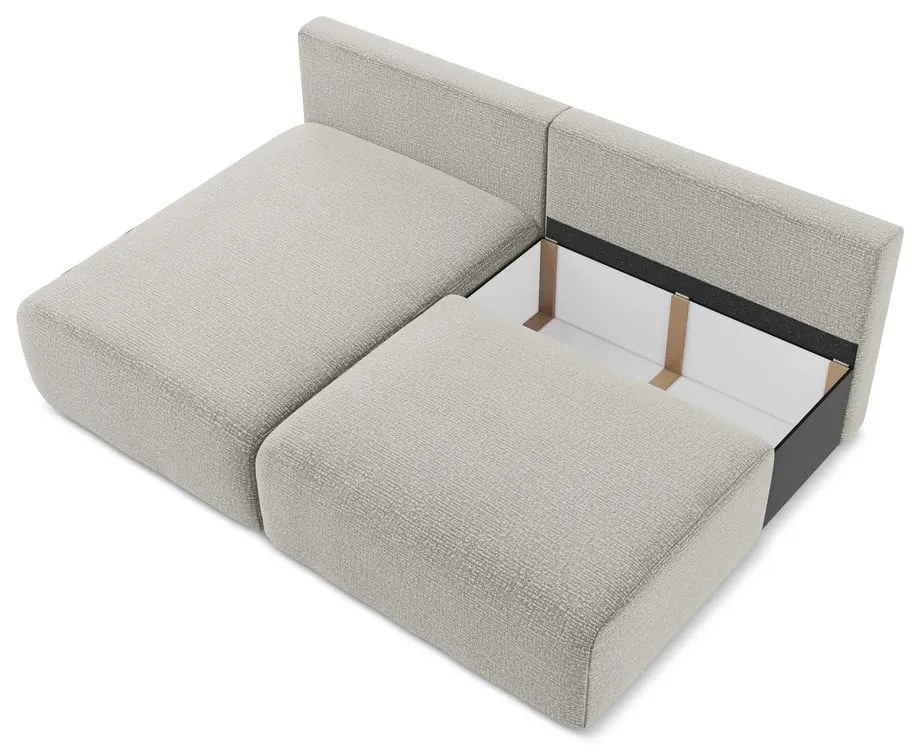 Colțar gri deschis extensibil/cu spațiu de depozitare (cu colț pe partea stângă) Kalena – Makamii