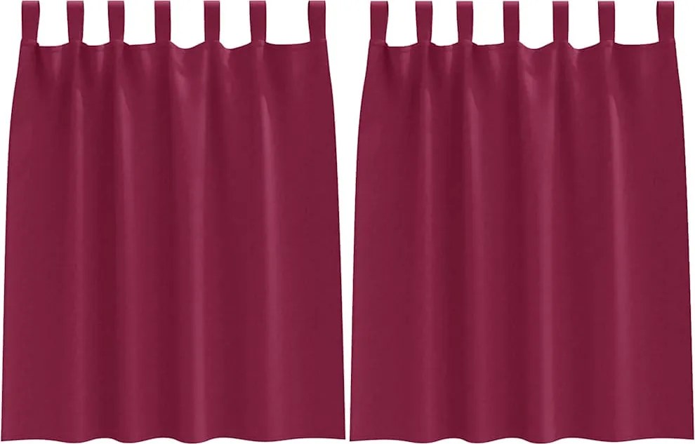 vidaXL Perdele Opaque cu Inel 2 pcs Roșu Vin 140 x 140 cm Poliester