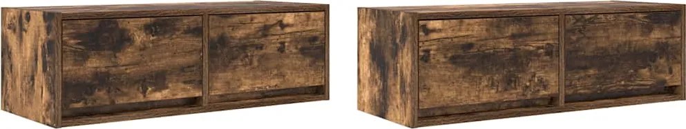 vidaXL Dulapuri TV 2 buc Stejar afumat 80x31x25,5 cm Lemn prelucrat