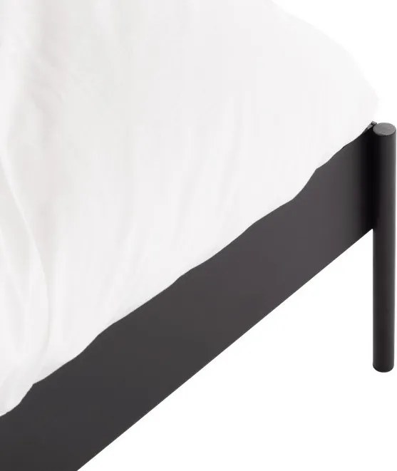 Pat matrimonial negru tapițat din oțel cu somieră 200x200 cm Eton Basic – noo.ma