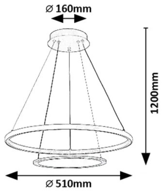 Lustră LED dimabilă pe cablu Rabalux 72040 JASERO LED/42W/230V 3000-6500K + telecomandă