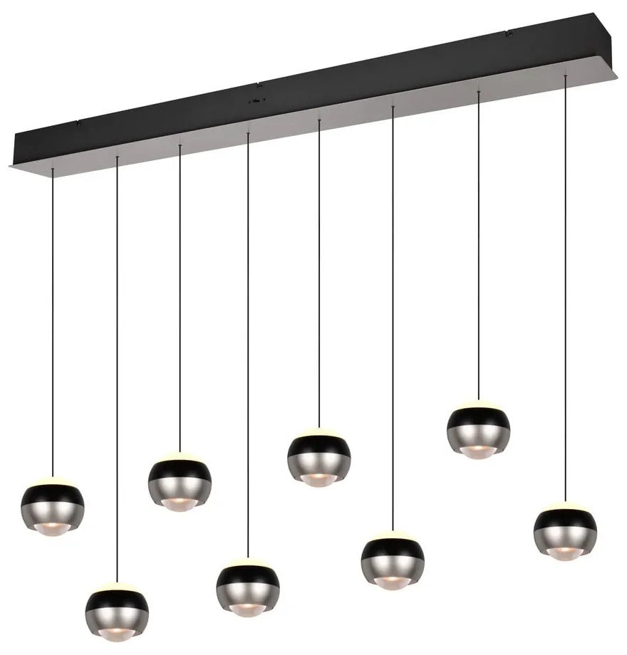 Lustră neagră-argintie LED Orbit – Trio Select