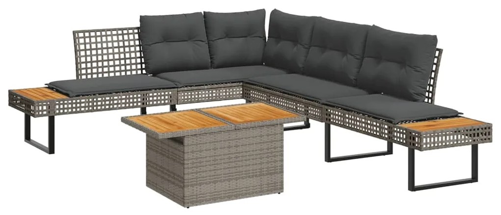 vidaXL Set canapea de grădină cu perne, 2 piese, poliratan/lemn acacia