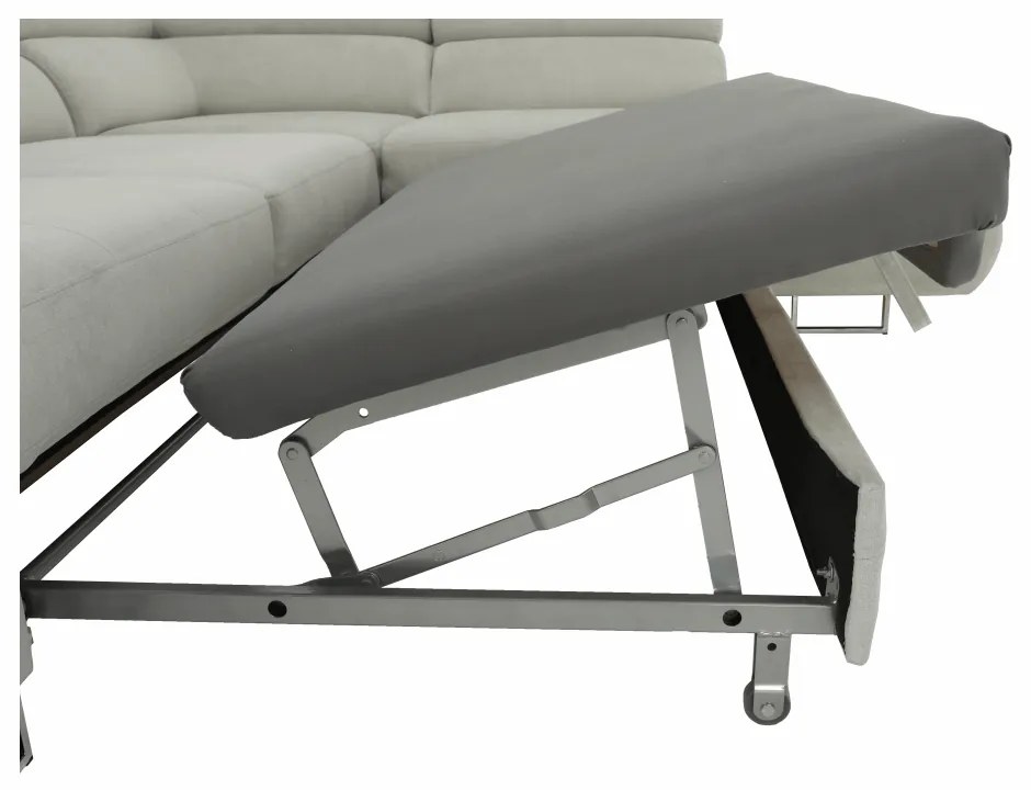 Colţar extensibil, material textil gri deschis, model dreapta, BUTON R