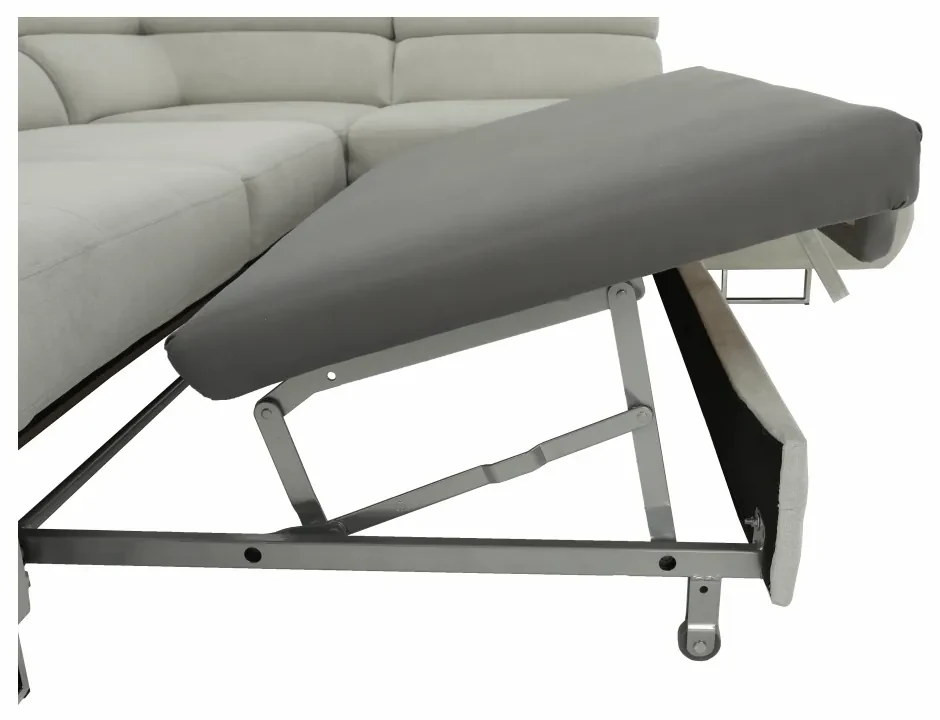 Colţar extensibil, material textil gri deschis, model dreapta, BUTON R