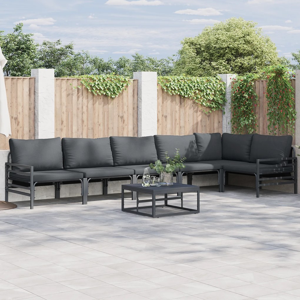 vidaXL Set de canapele pentru grădină 6 pcs Antracit Oțel