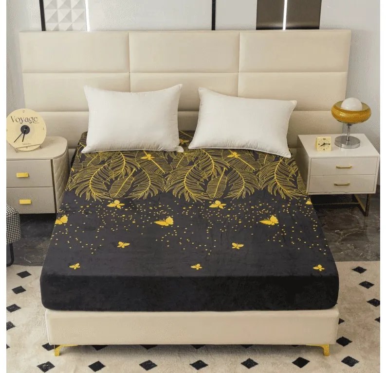 Cearsaf Cocolino microplus cu elastic VISATA 160x200 cm negru