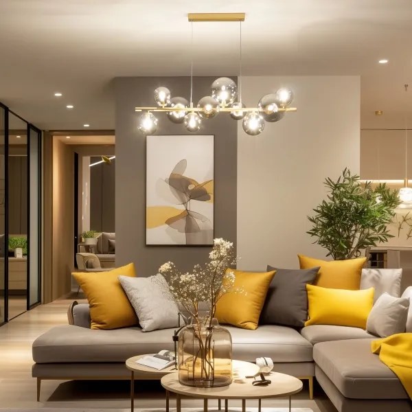 Lustră LED pe cablu Brilagi MILLA 10xG9/3W/230V auriu/fumuriu