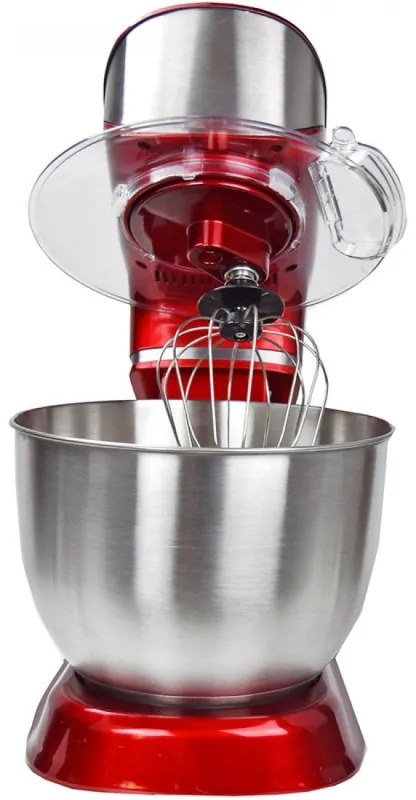 Mixer planetar Royalty Line RL-PKM1900.7, 1900W, Cupa inox 6.5 L, 6 viteze + Pulse, Accesorii, Rosu