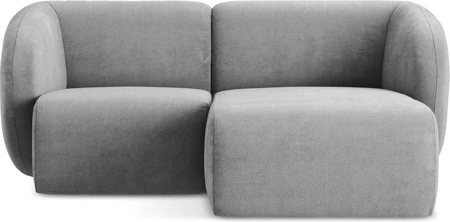 Colțar gri cu tapițerie din chenille (cu colț pe partea dreaptă/cu șezlong) Lani – Makamii