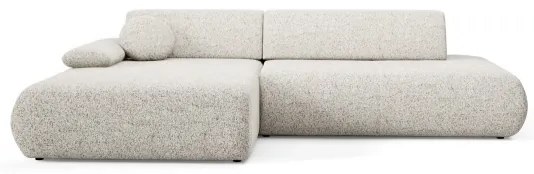 Colțar extensibil PRATO, tip L, stânga, bej, cu spațiu de depozitare