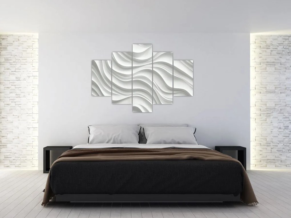 Tablou - Valuri Albe 3D (150x105 cm)