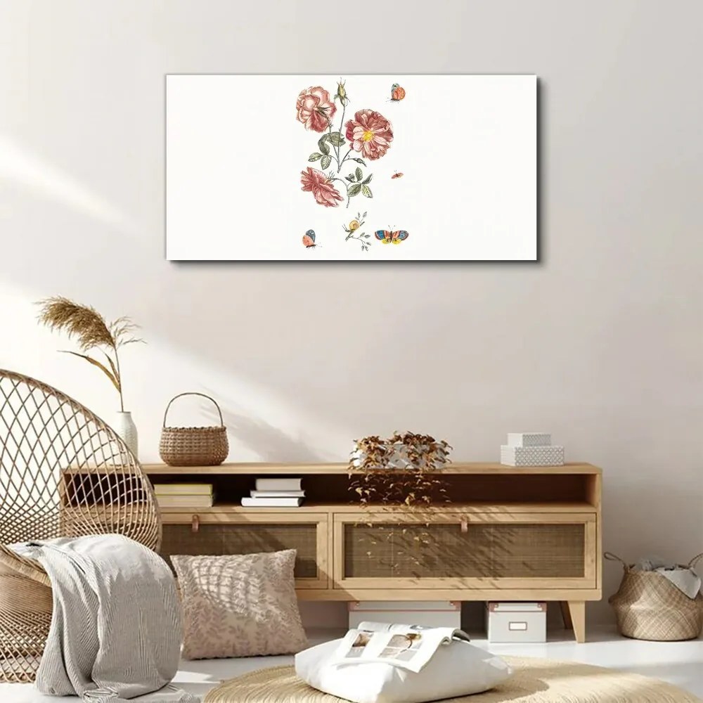 Tablou canvas Flori Plante Fluture