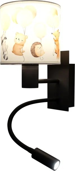 Brilagi - Lampă LED flexibilă BOBO 1xE27/25W/230V + LED/3W negru/alb/cu motive cu animale