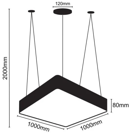Lustră LED pe cablu LED/170W/230V 4000K 100x100 cm