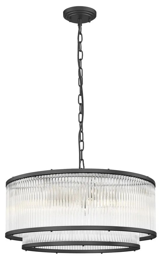Lustra suspendata eleganta design modern SERGIO negru mat
