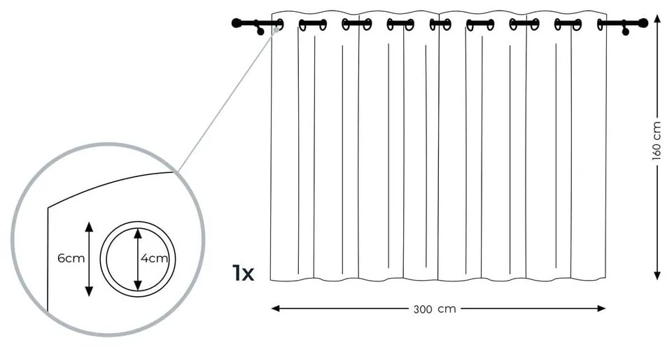 Perdea AmeliaHome Voile Eyelets, 160 x 300 cm, turcoaz