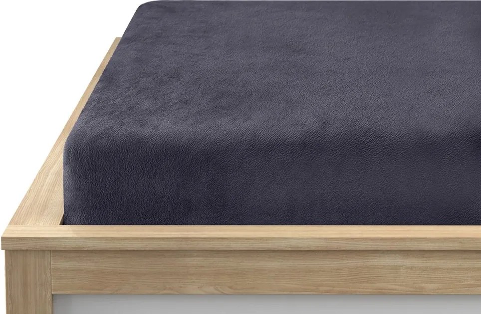 Cearsaf Cocolino microplus cu elastic SOFT BRONE 90x200 cm antracitov gri
