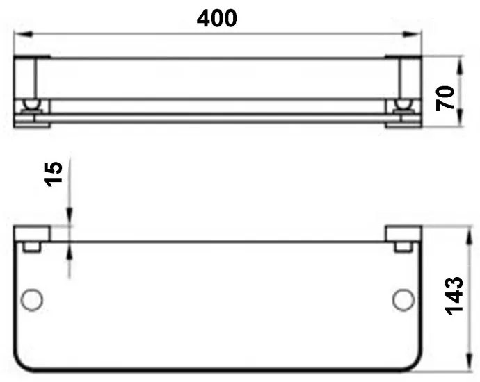 Raft Capri STICLĂ-METAL