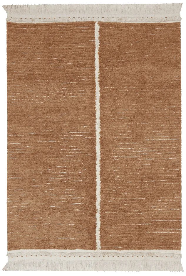 Covor cărămiziu/bej din bumbac 140x200 cm Duetto Toffee – Lorena Canals