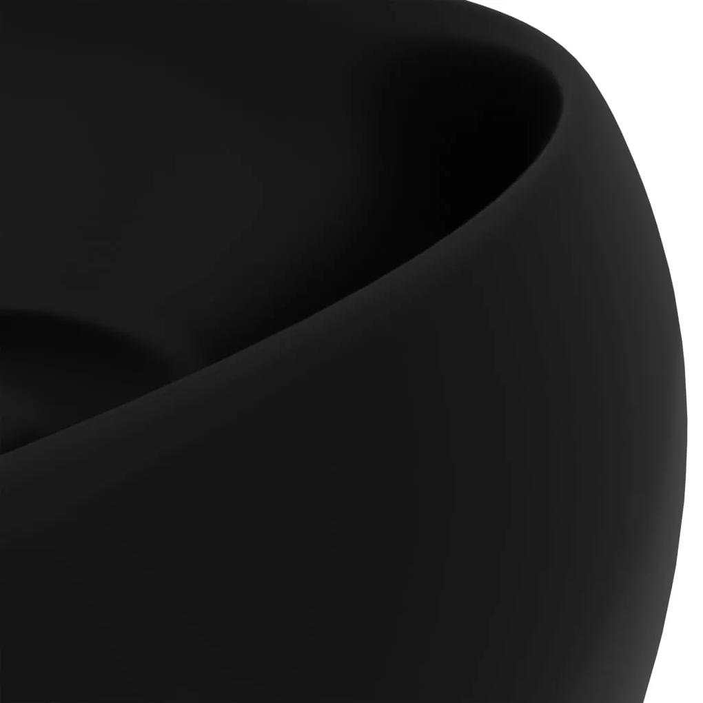 Chiuveta baie lux, negru mat, 40x15 cm, ceramica, rotund Negru mat