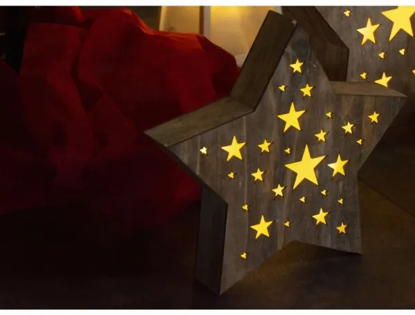 Decorațiune LED de Crăciun Retlux LED/2xAAA lemn stea
